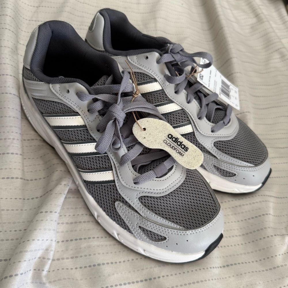 NWT Adidas ECLYPTIX 2000 Cloudfoam Gray and White Shoes Men's size 8.5